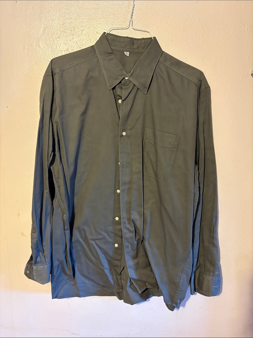 Men's Long-Sleeve Dress Shirt in Olive Green